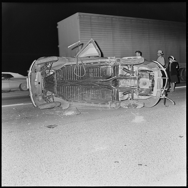 SMDR Photographic Negatives Collection, [1961][1 car- Seguin Highway Dec 16]