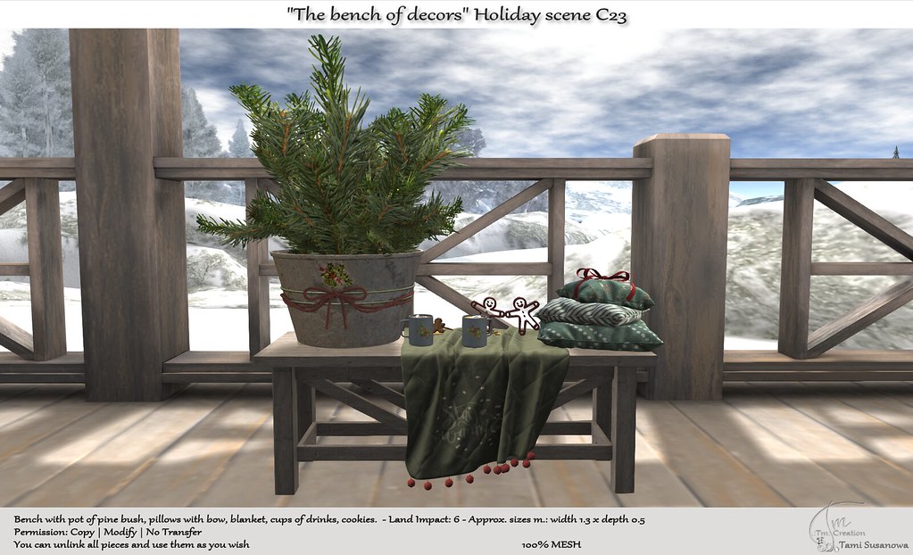 .:Tm:.Creation "The bench of decors" Holiday scene C23