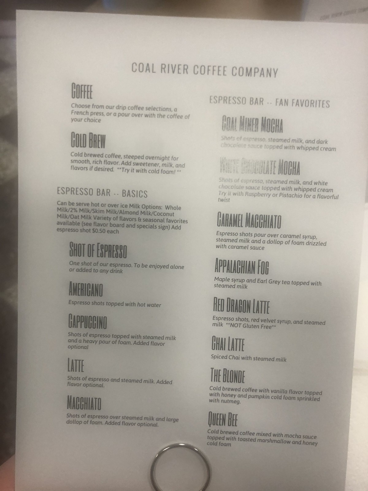 Coal River Coffee Co at Tech Park