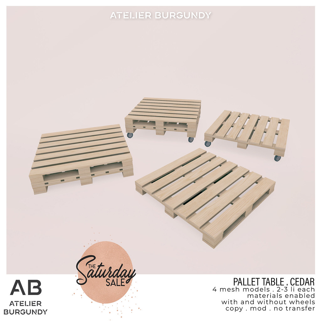 Atelier Burgundy . Pallet Table Cedar TSS