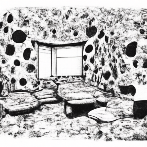 'a manga drawing of a lounge room by Yayoi Kusama' Velocity Diffusion Text-to-Image