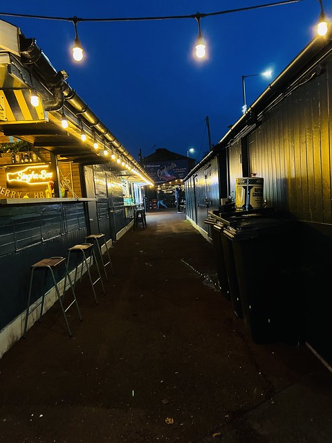 Rawtenstall market at evening time