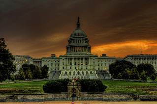 US Capitol Building Western Front sunrise (painting filter)