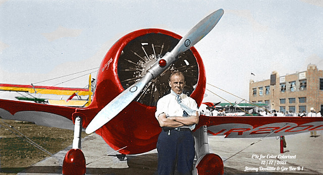 jimmy doolittle and gee bee r-1 Colorized