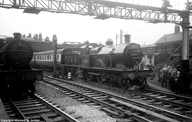CAIMF662-DE-1902, Class 3P-C, No.40726, (Shed No.19C, Canklow), on S.L.S. (North Western Area) & M.L.S. 'Hull & Barnsley Rail Tour', at Sheffield Midland Station-24-08-1952-A