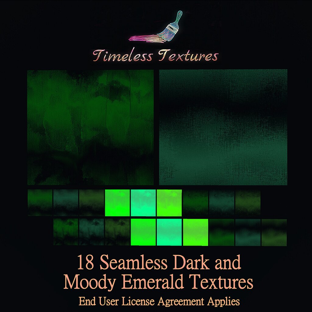 2021 Advent Gift Dec 19th –  18 Seamless Dark and Moody Emerald Timeless Textures