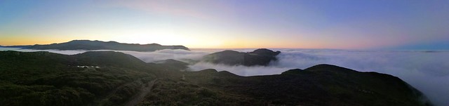 Cloud inversion at sunset on Conwy Mountain