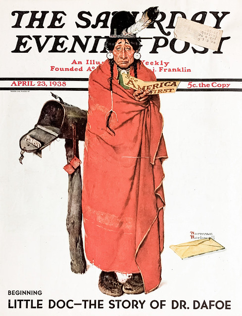 “See America First” by Norman Rockwell on the cover of “The Saturday Evening Post,” April 23, 1938.