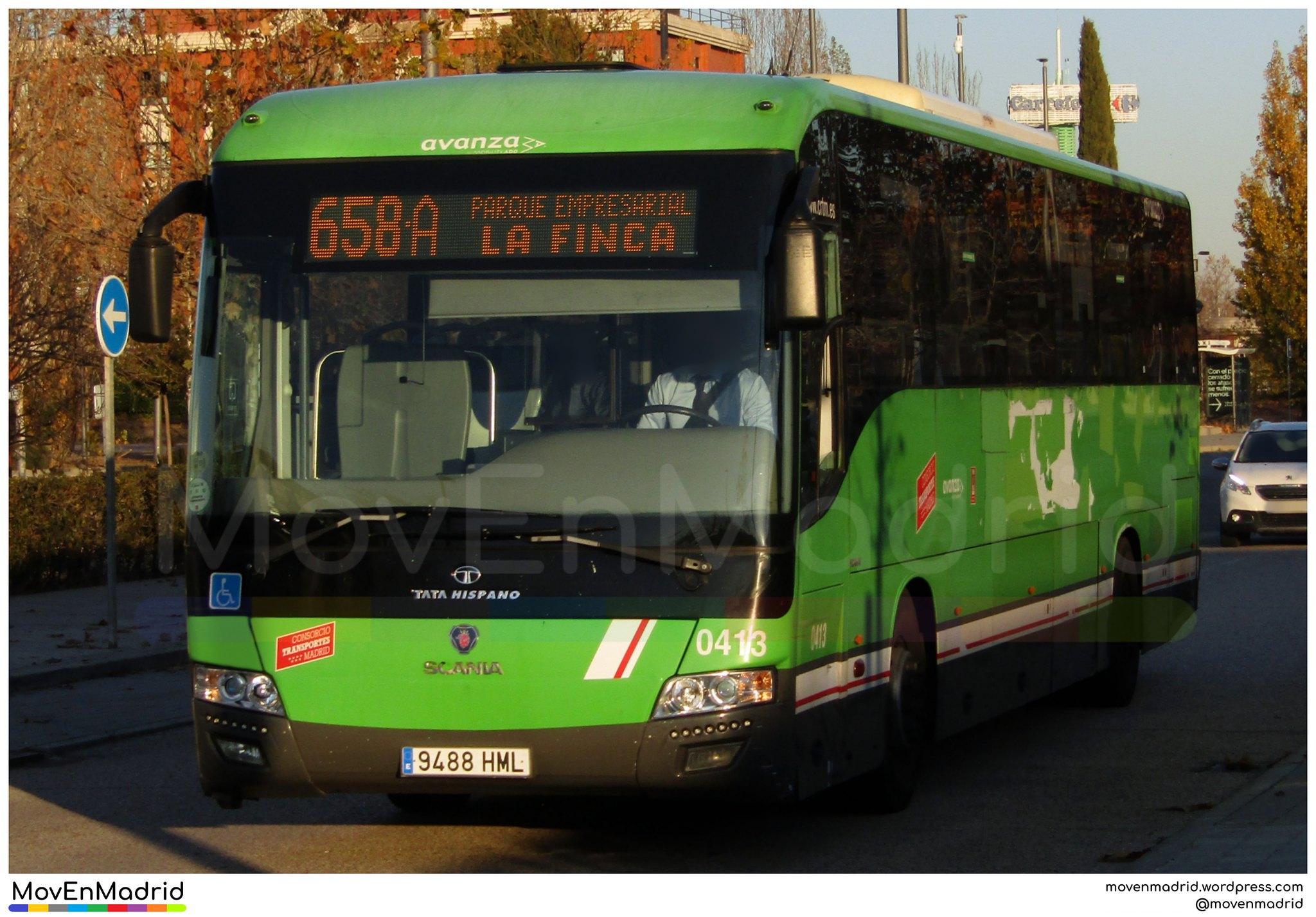 Autobús de la nueva línea 658A Madrid (Moncloa) - Pozuelo (Húmera - Ciudad de la Imagen)