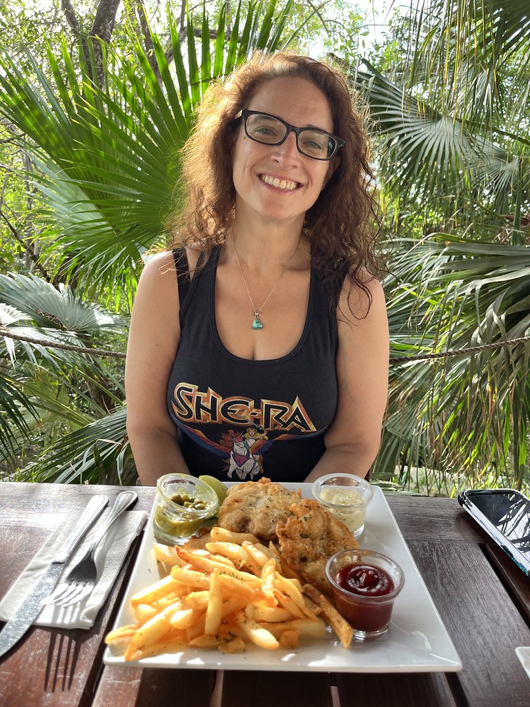 Dominica with Fish and Chips at Pelican Eyes