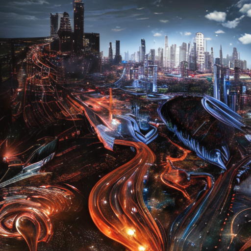 'a futuristic city' ruDALL-E Arbitrary Resolution v2 Text-to-Image