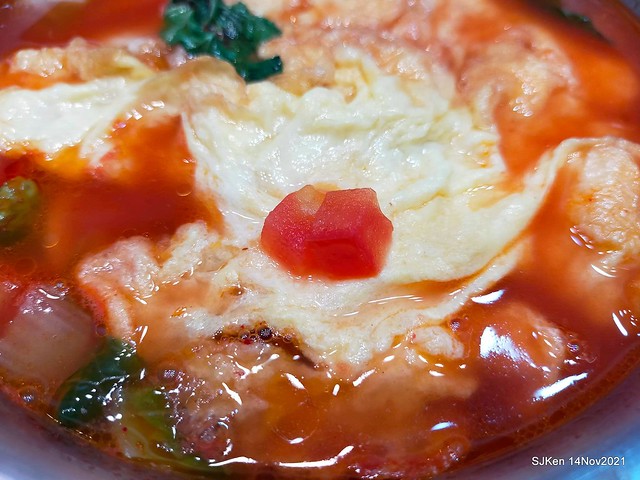 「老北投」北投捷運店(Tomato egg noodle & Water melon meat rice, Taiwan local dishes, Taipei, Taiwan, SJKen, Nov 14, 2021.