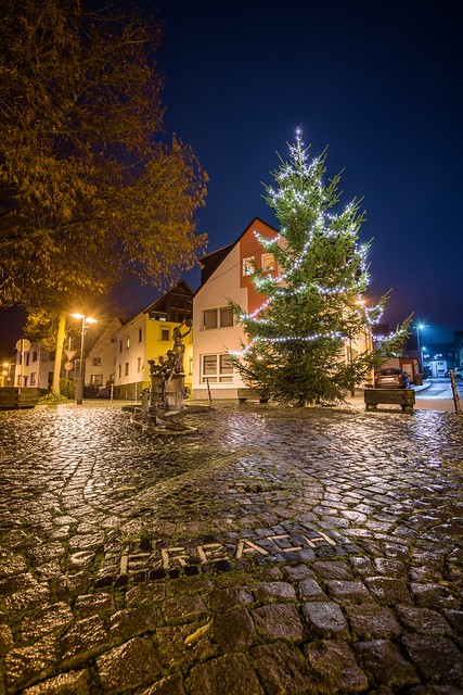 Our village square with the Christmas Tree 2021