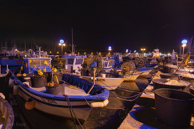 resting boats at night