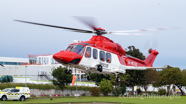 BOND1 Babcock Search & Rescue AW139 Helicopter- Aberdeen Royal Infirmary [G-MCSD]