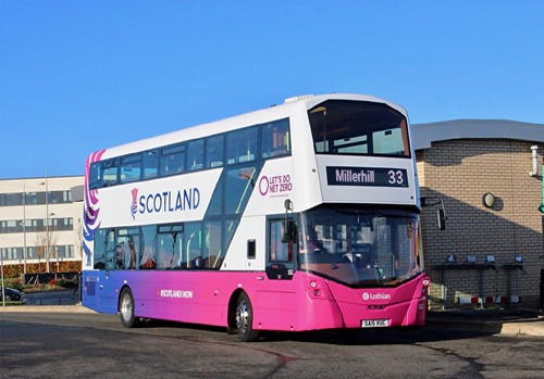 SA15 VUC ‘Lothian Buses No. 552 ‘SCOTLAND,  LET’S DO NET ZERO’. Volvo B5LH / Wright Eclipse Gemini on Dennis Basford’s railsroadsrunways.blogspot.co.uk’