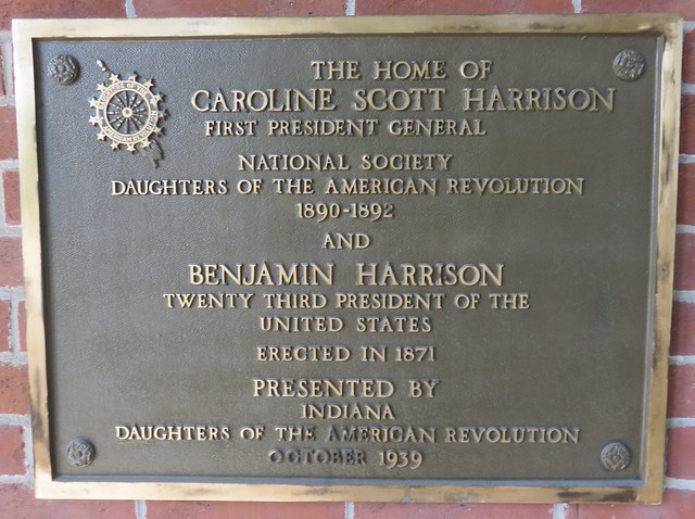 Benjamin and Caroline Scott Harrison House Plaque (Indianapolis, Indiana)