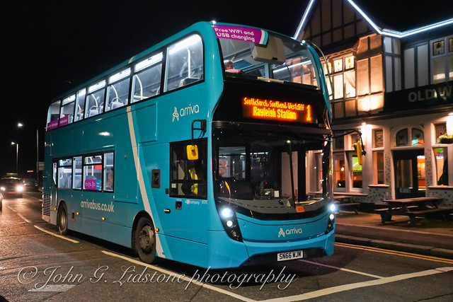 Arriva Kent Thameside (Southend) ADL Enviro400MMC 6515, SN66 WJM, the first series repaint of this batch, by Marden Commercials of Benfleet