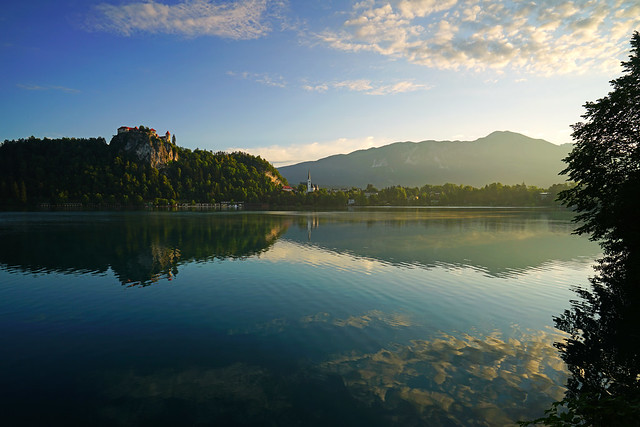 Panorama of Lake Bled in the beautiful morning, Slovenia
