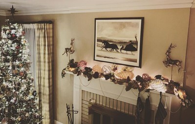 Picture of Our Mantel and Tree from Christmas 2021
