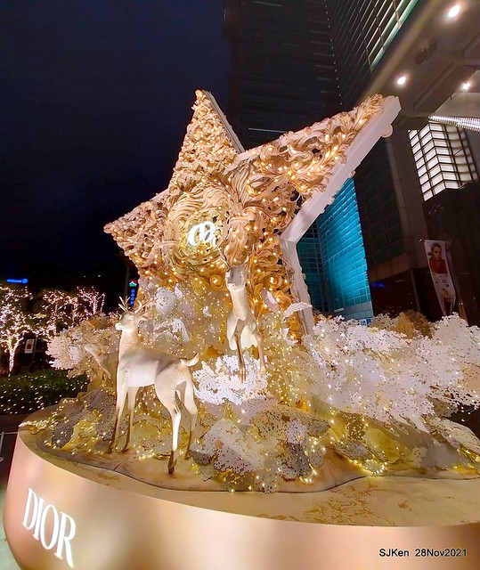 Christmas street & inside decoration of Taipei 101 department store, Taipei, Taiwan, SJKen, Nov 28, 2021.