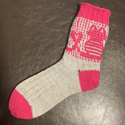 Sandi (sandima) knit Catch Two Cats Too by Arella Seaton using CoopKnits Socks Yeah! and Katia United Socks!