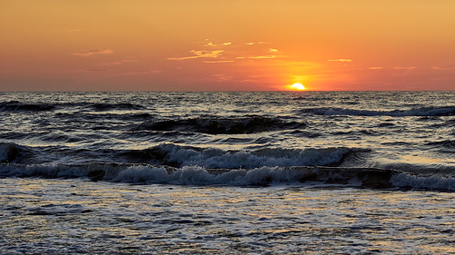 sea beach sun sunset baltic poland europe nature evening summer waves water shore seashore sky orange