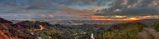 Tiffany Overlook on the Mt. Hollywood Trail on a stormy winter day  28 minutes after Sunset, Los Angeles California  P3070150_1_2_3_4_5_6 Stitch (2)