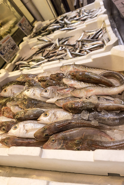 Fish stall - market day Bologna