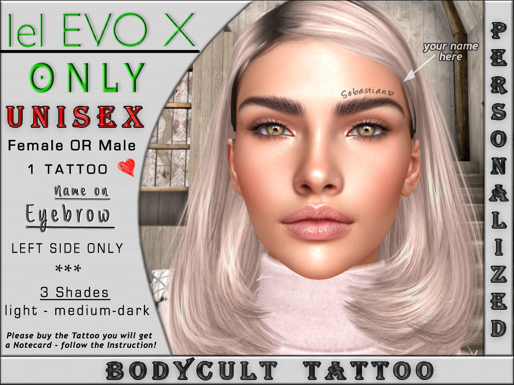 BodyCult Custom EvoX FACE UNISEX Eyebrow – Name