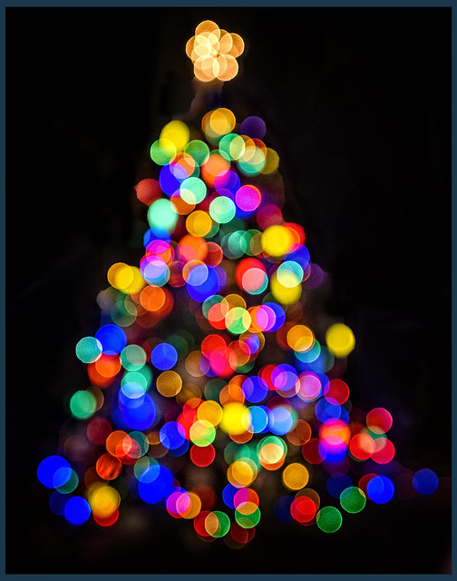 Vibrant Christmas tree bokeh