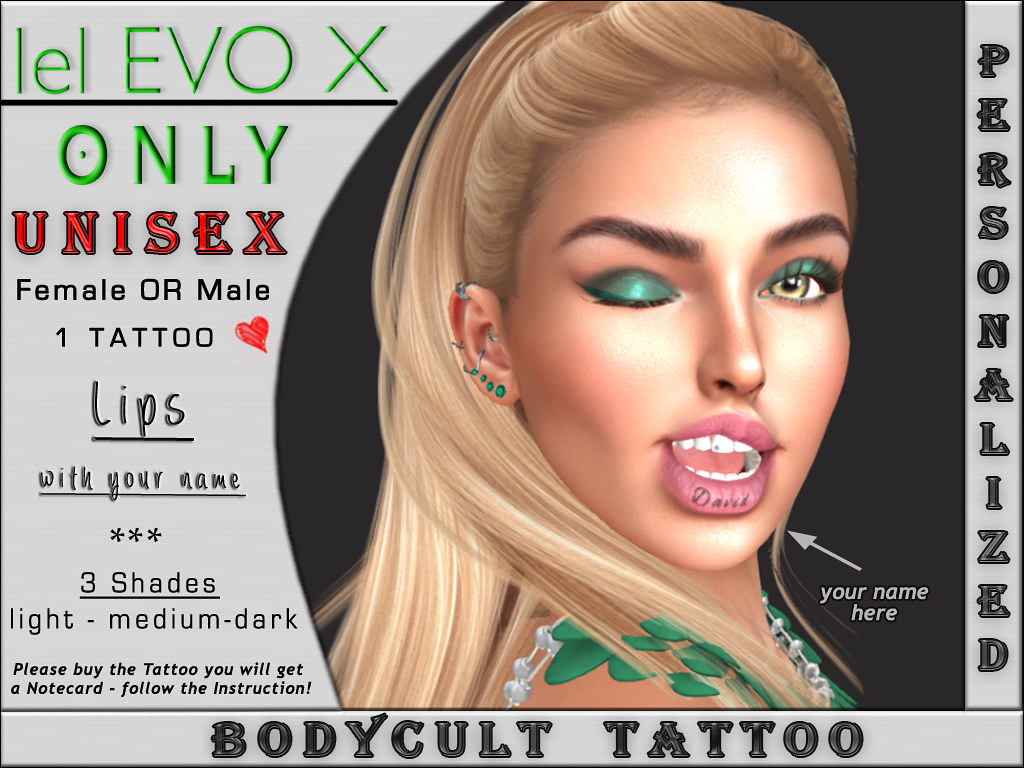 BodyCult Custom EvoX FACE UNISEX Lips - Name