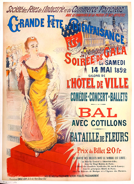 Société des Fêtes de l'Industrie et du Commerce Parisiens, Grande Fete de Bienfaisance, Soirée de Gala, May 14, 1892.