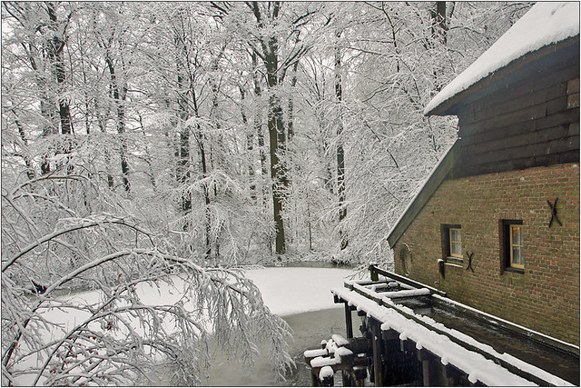 Paper mill in winter
