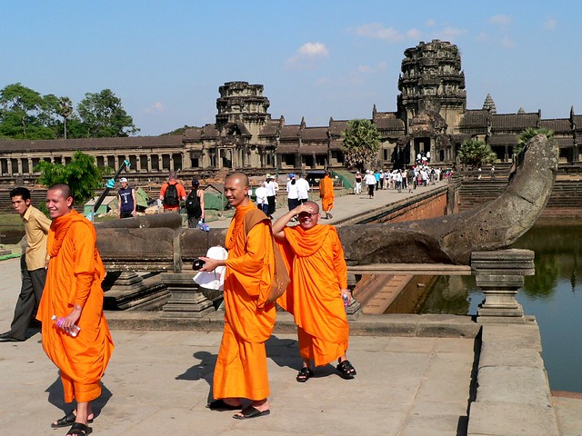 Angkor Wat with monks