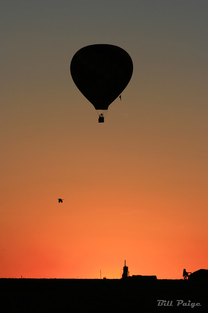 Balloon at Sunset and the passerby