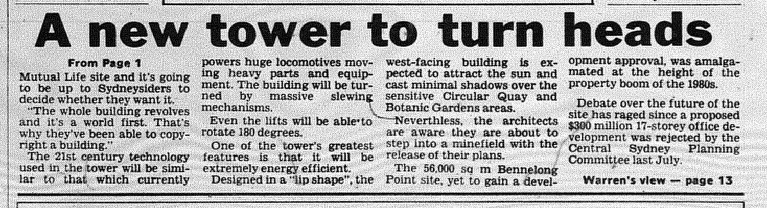 East Circular Quay November 26 1991 daily telegraph 1-2 (2)