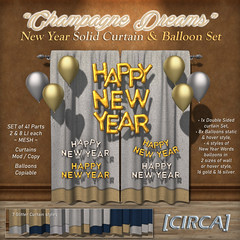[CIRCA] - "Champagne Dreams" NY Solid Curtain & Balloon Set