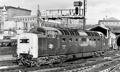 55005 British Rail, ‘The Prince of Wales Own Regiment of Yorkshire’.  ‘English Electric’ built diesel electric locomotive. on Dennis Basford’s railsroadsrunways.blogspot.co.uk’