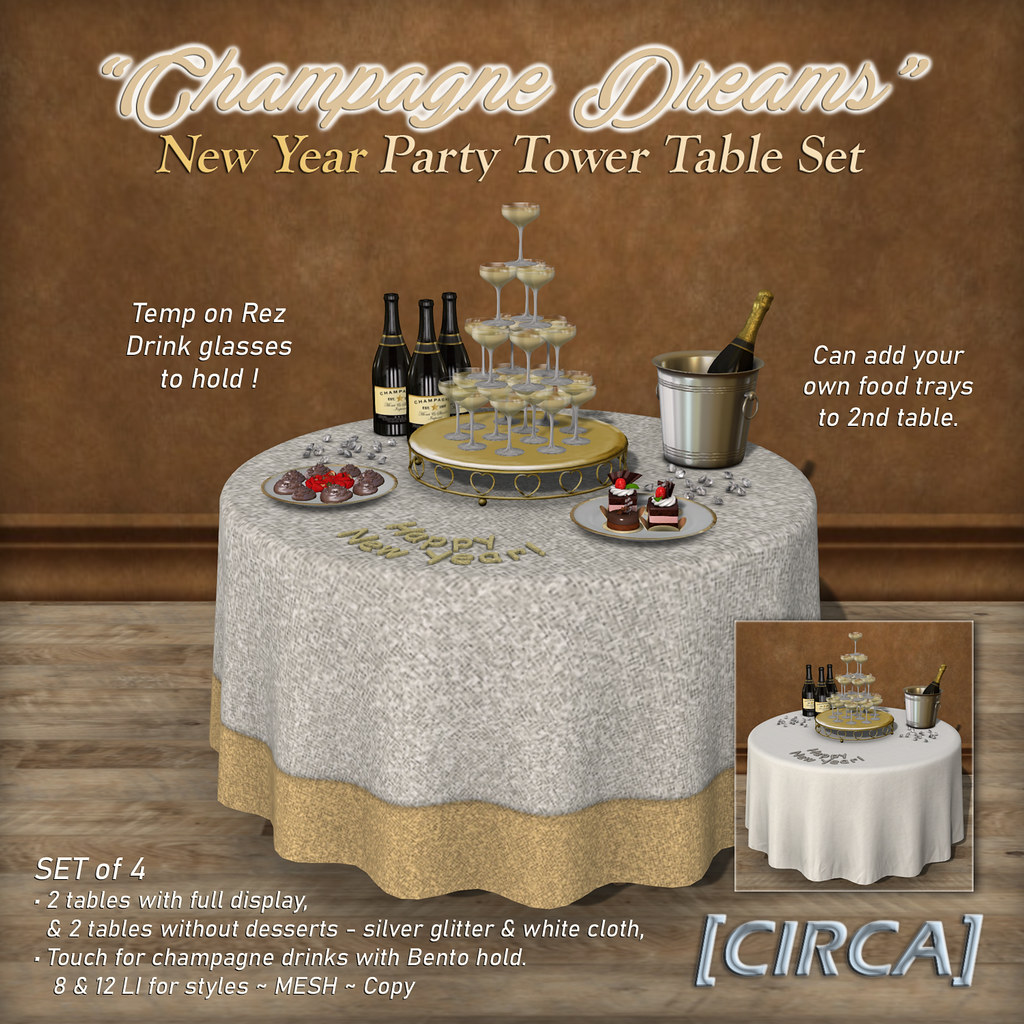 [CIRCA] – "Champagne Dreams" NY Party Tower Table Set