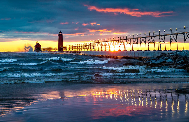 Grand Haven Sunset and Reflection