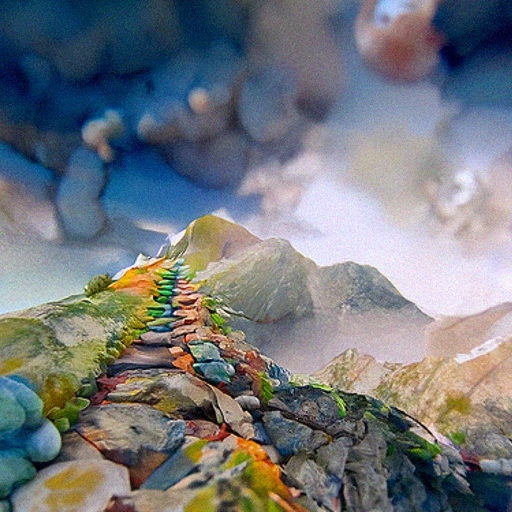 'a watercolor painting of a mountain path by Mark A Brennan rendered in Cinema4D' Disco Diffusion Text-to-Image