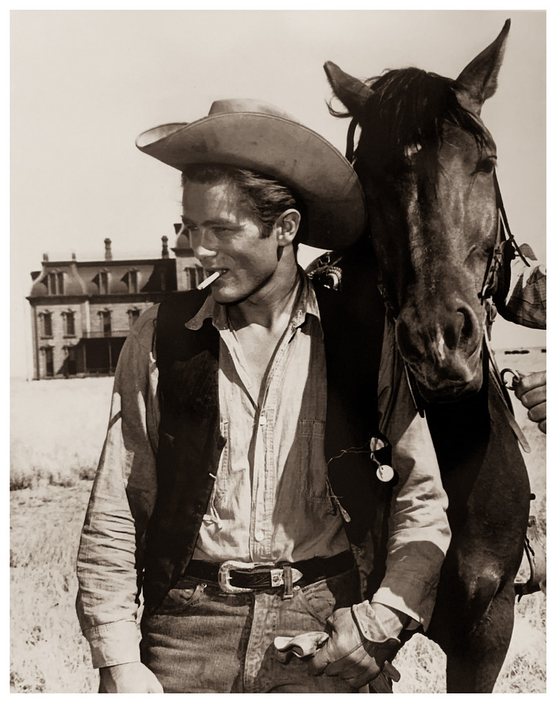 James Dean on the set of the movie “Giant,” an all-time-gr… | Flickr