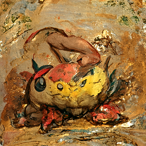 'a Pokemon character by William Etty' Disco Diffusion Text-to-Image
