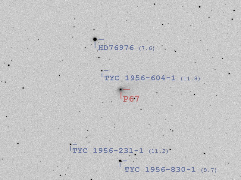 P67 チュリュモフ・ゲラシメンコ彗星 (2021/12/31 01:34) (シングルショット) (マーカー付き)