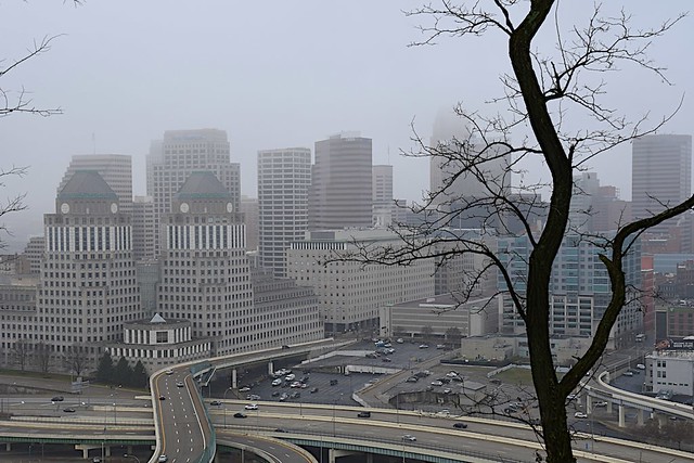 Foggy Cincinnati Central Business District