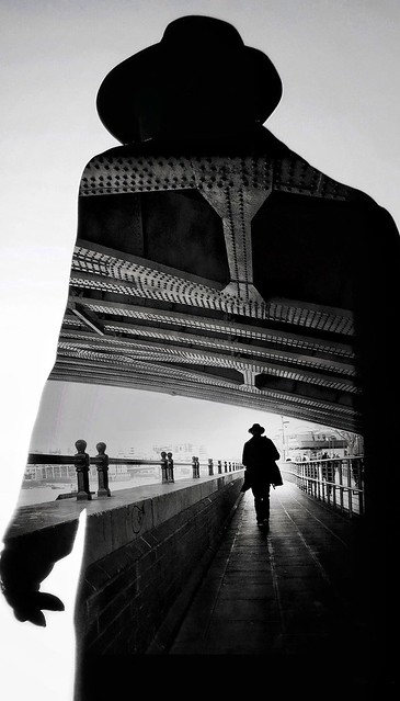 Out of camera double exposure, both pics taken under Blackfriars bridge and put into an app