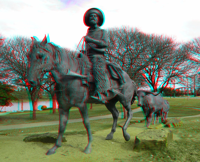 ROBERT SUMMER'S DROVER AND LONGHORN BRANDING THE BRAZO WACO TEXAS 3D RED CYAN ANAGLYPH -1