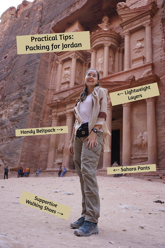 Evann in appropriate Jordan clothing with labels pointing to each piece.