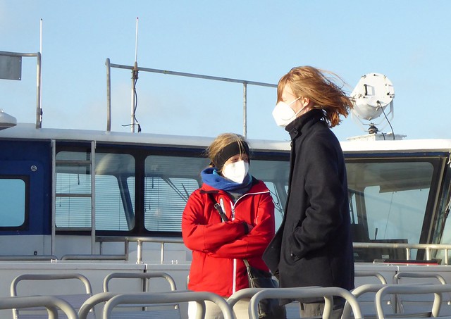 Facemasks at the ferry